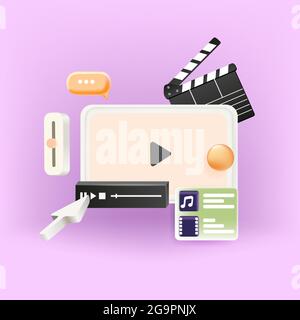 Online multimedia concepts for banner, presentation, poster and website advertising. Stock Vector