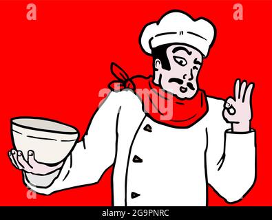 funny chef illustration Stock Vector
