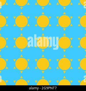 Sun seamlessly repeatable pattern, backdrop, background – stock vector illustration, clip-art graphics Stock Vector