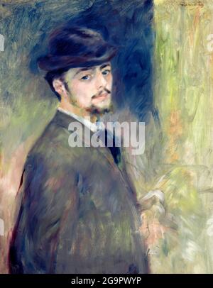 Self-portrait by Pierre Auguste Renoir (1841-1919), oil on canvas, 1876 Stock Photo