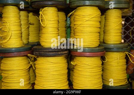 Factory Indoor,Injection molding machines in a large factory Stock Photo