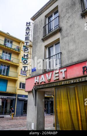 Disused photographer's shop, Cherbourg, Manche department, Cotentin, Normandy, France Stock Photo