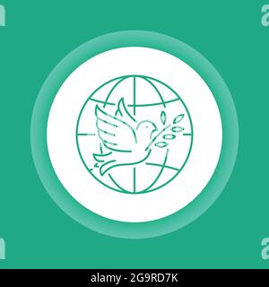 NGO non governmental organization color button icon. Non profit community. International volunteer. Pictogram for web page, mobile app, promo. Stock Vector