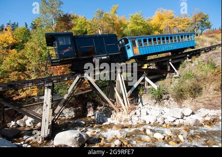 Cog Railroad, Mount Washington Cog Railway, Mount Washington, New Hampshire, USA Stock Photo