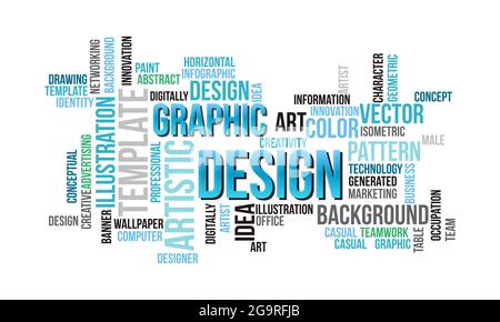 Business Concept Background, Graphic Design Word Cloud Stock Vector