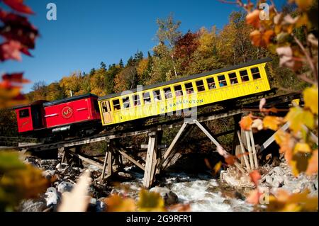 Cog Railroad, Mount Washington Cog Railway, Mount Washington, New Hampshire, USA Stock Photo