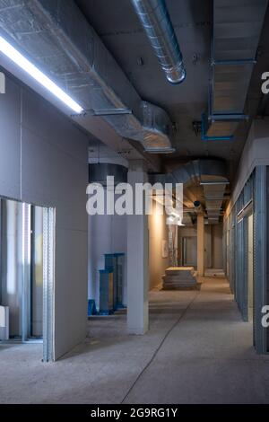 a new operating wing is being built in a hospital Stock Photo