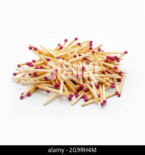 wooden matches on a white isolated background Stock Photo