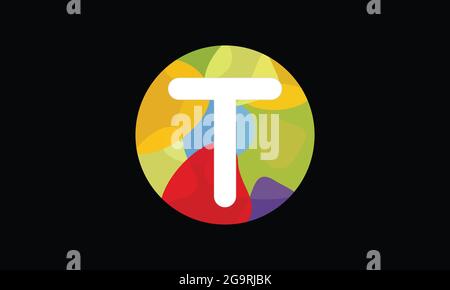 Colorful Letter T Logo Design vector Template. Abstract Technology Letter T Logo Design Stock Vector