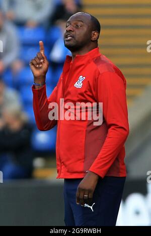 London, UK. 27th July, 2021. Crystal Palace Manager Patrick Vieira during the game. Pre-season friendly match, Crystal Palace v Charlton Athletic at Selhurst Park stadium in London on Tuesday 27th July 2021. this image may only be used for Editorial purposes. Editorial use only, license required for commercial use. No use in betting, games or a single club/league/player publications. pic by Steffan Bowen/Andrew Orchard sports photography/Alamy Live news Credit: Andrew Orchard sports photography/Alamy Live News Stock Photo