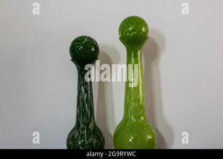 two glass vases for interior decoration Stock Photo