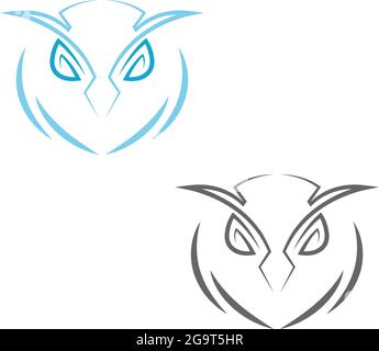 Owl icon logo design vector template illustration Stock Vector