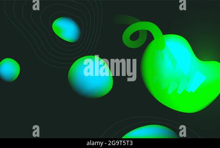 Abstract colored background from triangles, circles and lines. Vector. Geometric figures. Horizontal vibrant gradient background for projects. Modern Stock Vector