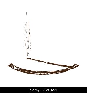 smoky aroma stick on a stand. Asian aroma sticks in open sachet. Organic healthy vector illustration isolated on white background. Stock Vector