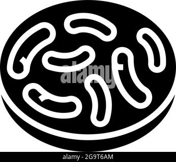 gut bacteria glyph icon vector illustration Stock Vector