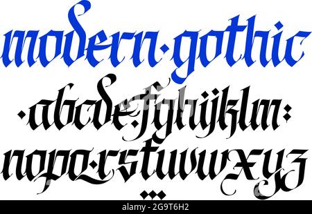Gothic. Vector. Lowercase letters on a white background. Stylish ...