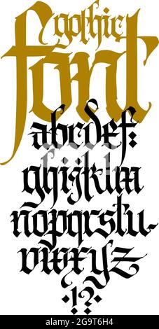 Gothic. Vector. Lowercase letters on a white background. Stylish ...