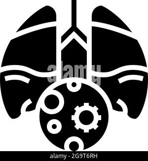 pneumonia inflammation glyph icon vector illustration Stock Vector