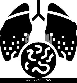 parasitic worms ascaris glyph icon vector illustration Stock Vector ...