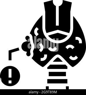 thyroid cancer glyph icon vector illustration Stock Vector