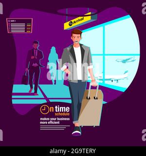 booking ticket on the go vector flat illustration for advertisement or any other purpose Stock Vector