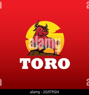 Bull logo. Red Bull illustration Stock Vector