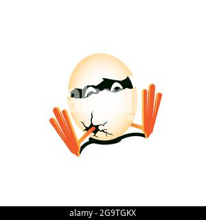 broken egg cartoon illustration Stock Vector
