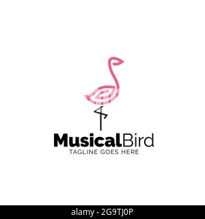 Musical Bird Musical Note in Bird shape Stock Vector