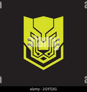 tech panther logo concept Stock Vector