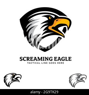 Screaming Eagle insignia vector illustration. a tactical emblem patch logo Stock Vector