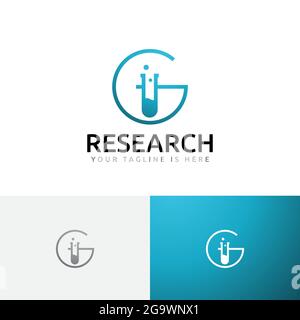 G Letter Tube Laboratory Research Chemistry Science Logo Stock Vector