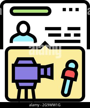 visa for journalists color icon vector illustration Stock Vector