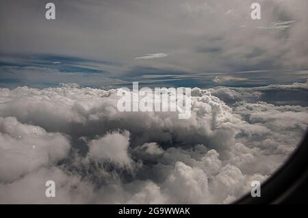 the sky and clouds view from the airplane Stock Photo