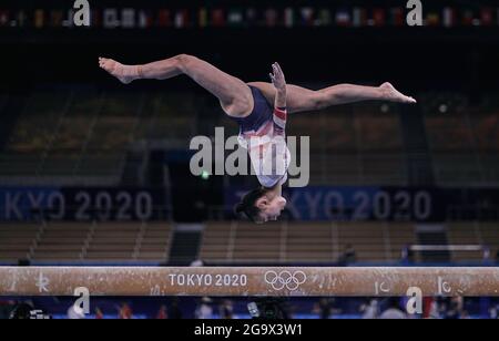 Ariake Gymnastics Centre, Tokyo, Japan. 25th July, 2021. Amelie Morgan of Great Britain during women's artistic gymnastics qualfication at the Olympics at Ariake Gymnastics Centre, Tokyo, Japan. Kim Price/CSM/Alamy Live News Stock Photo