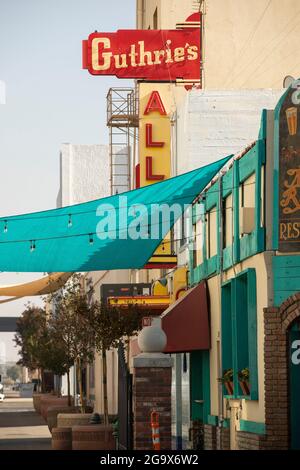 Bakersfield, California, USA - December 01, 2020: Daytime view of the downtown Wall Street Alley. Stock Photo