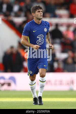 Bournemouth, England, 27th July 2021. Christian Pulisic of Chelsea during the Pre Season Friendly match at the Vitality Stadium, Bournemouth. Picture credit should read: Paul Terry / Sportimage Stock Photo