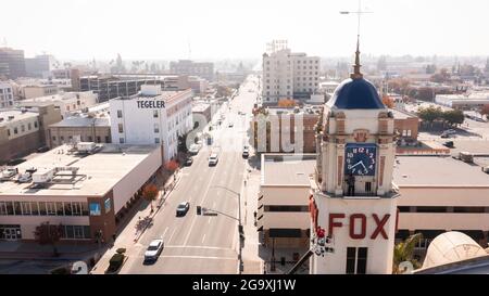 Bakersfield, California, USA - December 01, 2020:  Daytime aerial view of downtown Bakersfield. Stock Photo