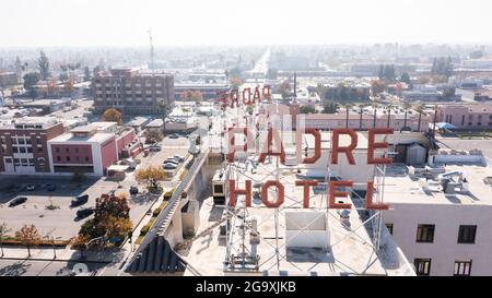 Bakersfield, California, USA - December 01, 2020:  Daytime aerial view of downtown Bakersfield. Stock Photo