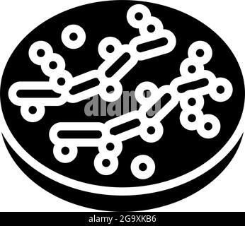 candida bacteria glyph icon vector illustration Stock Vector
