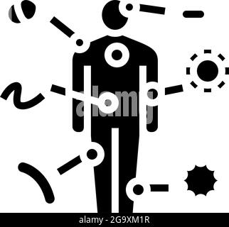 autoimmune disease glyph icon vector illustration Stock Vector