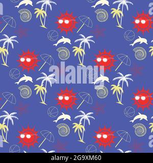 summer clipart seamless pattern for any kinds Stock Vector