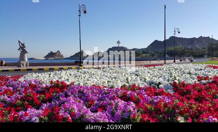 Landscape. Muttrah is administratively a district, is located in the Muscat province of Oman Stock Photo