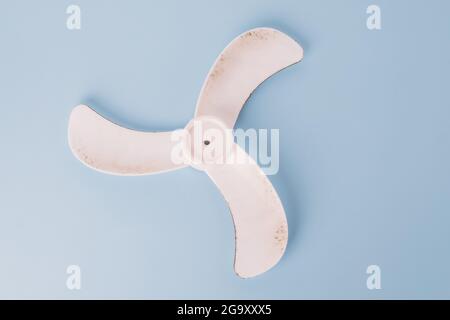 Dusty dirty ventilation fan. isolated on blue background. High quality photo Stock Photo