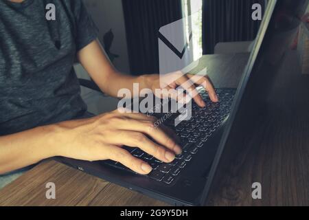 Login to check email inbox for communication. User email for work and business marketing concept. Stock Photo