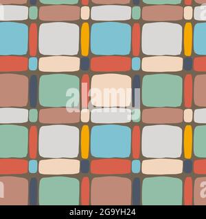 Vintsge mosaic seamless pattern of geometric shapes. Stock Vector