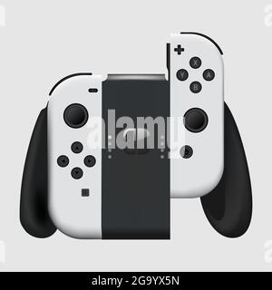 Nintendo Switch Joycon. Video game console. Vector illustration isolated on white background Stock Vector