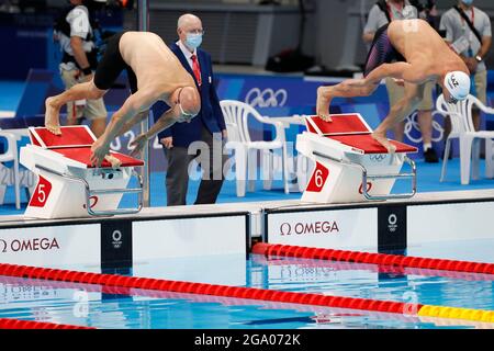 Tokyo, Kanto, Japan. 28th July, 2021. Matti Mattsson (FIN) in the men's 200m breaststroke semifinals during the Tokyo 2020 Olympic Summer Games at Tokyo Aquatics Centre. (Credit Image: © David McIntyre/ZUMA Press Wire) Stock Photo