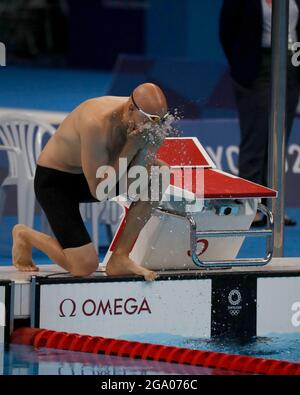 Tokyo, Kanto, Japan. 28th July, 2021. Matti Mattsson (FIN) in the men's 200m breaststroke semifinals during the Tokyo 2020 Olympic Summer Games at Tokyo Aquatics Centre. (Credit Image: © David McIntyre/ZUMA Press Wire) Stock Photo