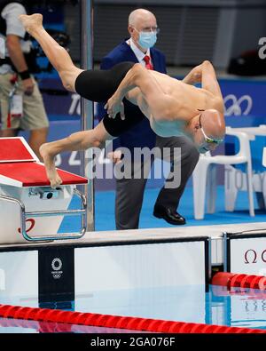 Tokyo, Kanto, Japan. 28th July, 2021. Matti Mattsson (FIN) in the men's 200m breaststroke semifinals during the Tokyo 2020 Olympic Summer Games at Tokyo Aquatics Centre. (Credit Image: © David McIntyre/ZUMA Press Wire) Stock Photo