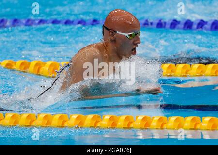 Tokyo, Kanto, Japan. 28th July, 2021. Matti Mattsson (FIN) in the men's 200m breaststroke semifinals during the Tokyo 2020 Olympic Summer Games at Tokyo Aquatics Centre. (Credit Image: © David McIntyre/ZUMA Press Wire) Stock Photo